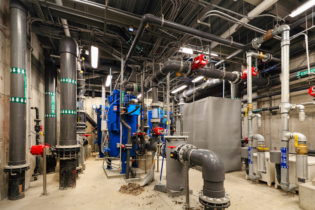 Handheld photo of mechanical room